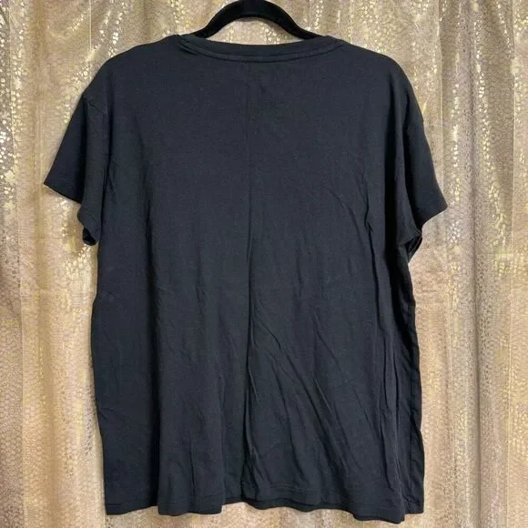 PINK Victorias Secret Black T Shirt Embroidered Pizza Slice Medium - Picture 2 of 4